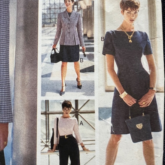 Vogue 1728 Sewing Pattern Semi Fitting Jacket Dress, Skirt Pants 8 10 12 Uncut - Picture 2 of 7